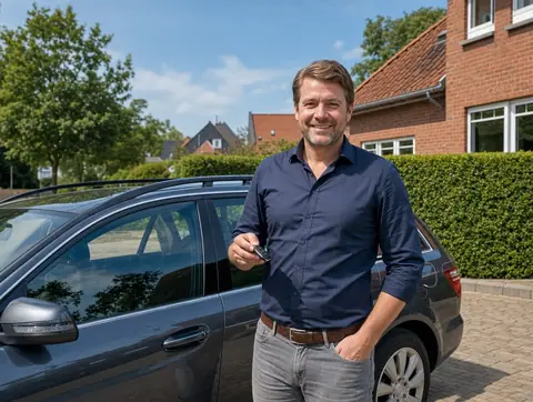Verkäufer aus Chemnitz mit dem verkauften Fahrzeug