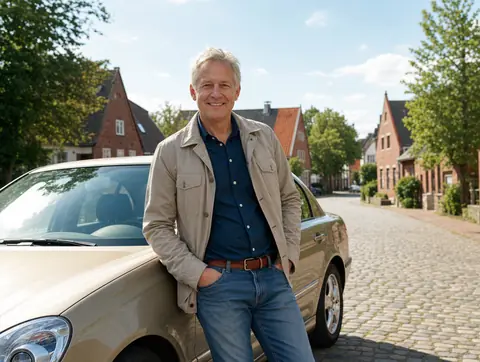 Verkäufer aus Stollberg mit dem verkauften Fahrzeug